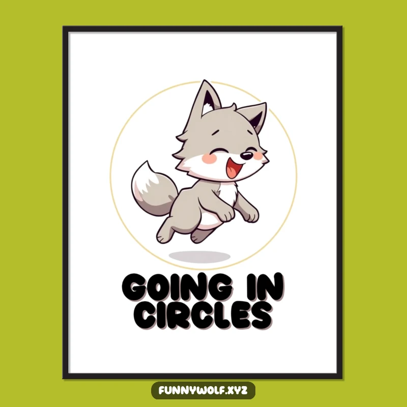 Funny Wolf Chase Digital Art: Instant Joy Download