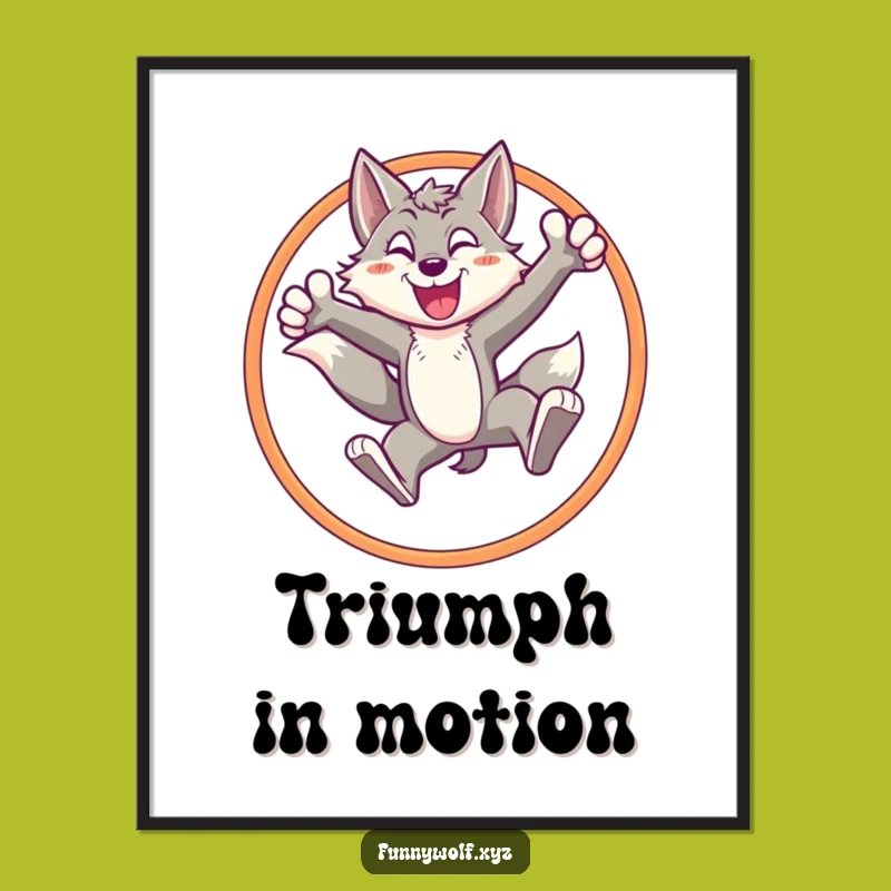 Funny Energetic Wolf Hoop Digital Art - Instant Dynamic Download Gift