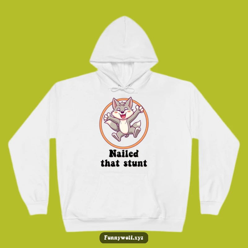 Cozy Funny Energetic Wolf Hoop Hoodie - Warm & Triumphant Wolf Gift