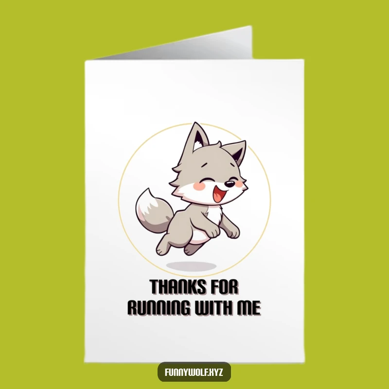 Free Printable Thank You Wolf: Joyful Thanks Downloadable Card