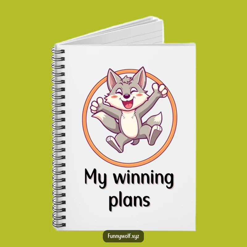 Funny Energetic Wolf Hoop Notebook - Journal Your Triumphs Gift